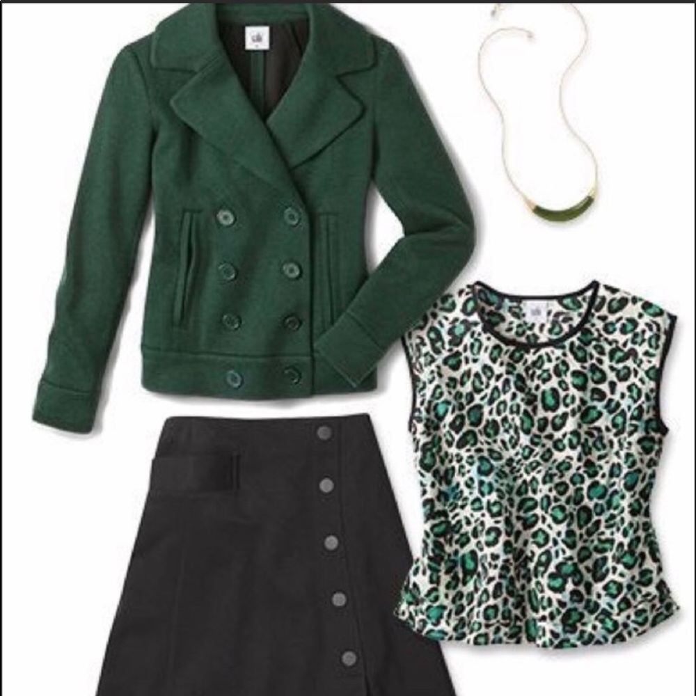 CAbi Dark Green Pea Coat